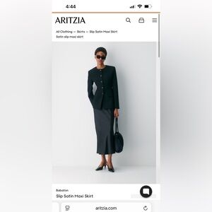 Aritzia Babaton Black Slip Maxi Dress